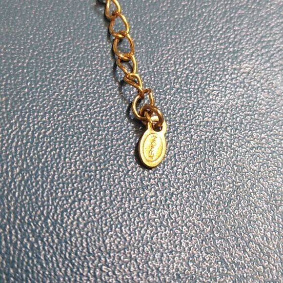 Monet Elongated Abalone Gold and Black Necklace/Bracelet Interlocking Links - Picture 4 of 6